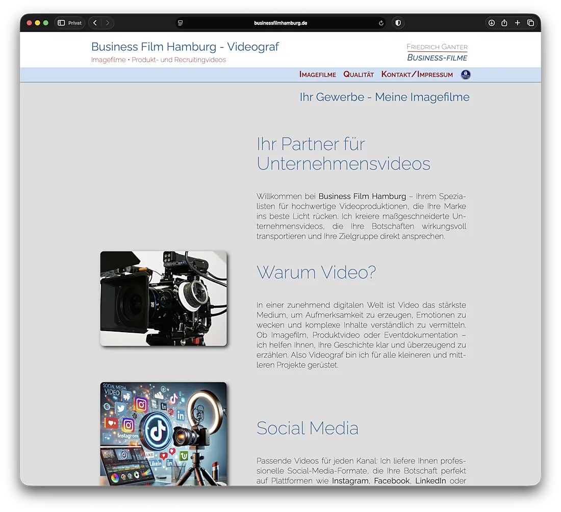 Videoproduktion und Videoschnitt