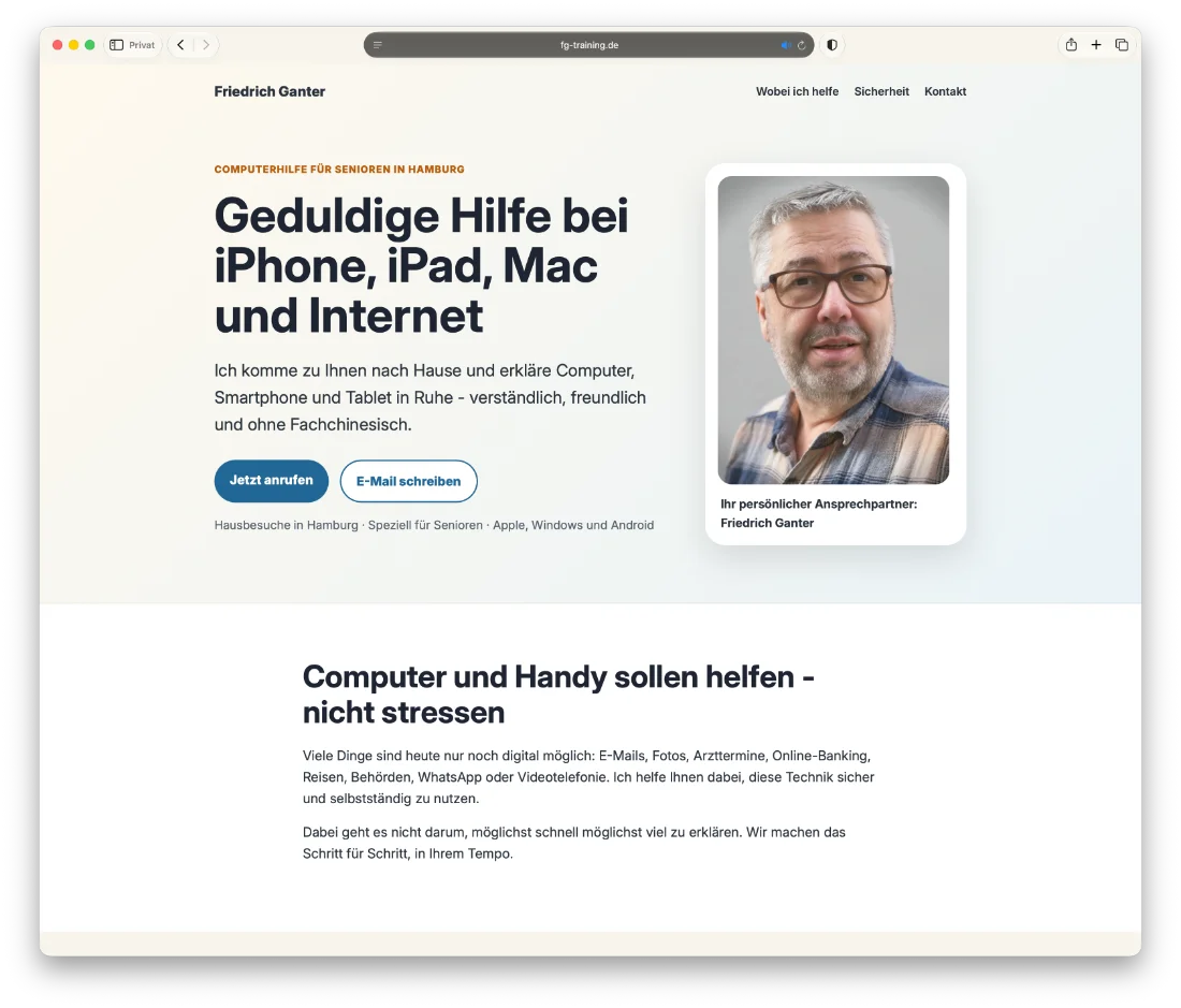 Computertraining für Senioren